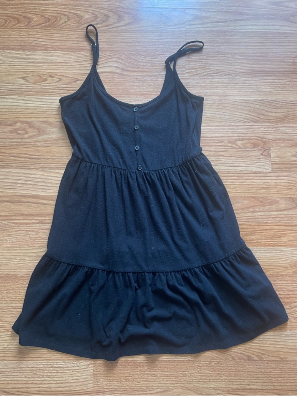 wild fable Black Tiered Spaghetti-Strap Dress